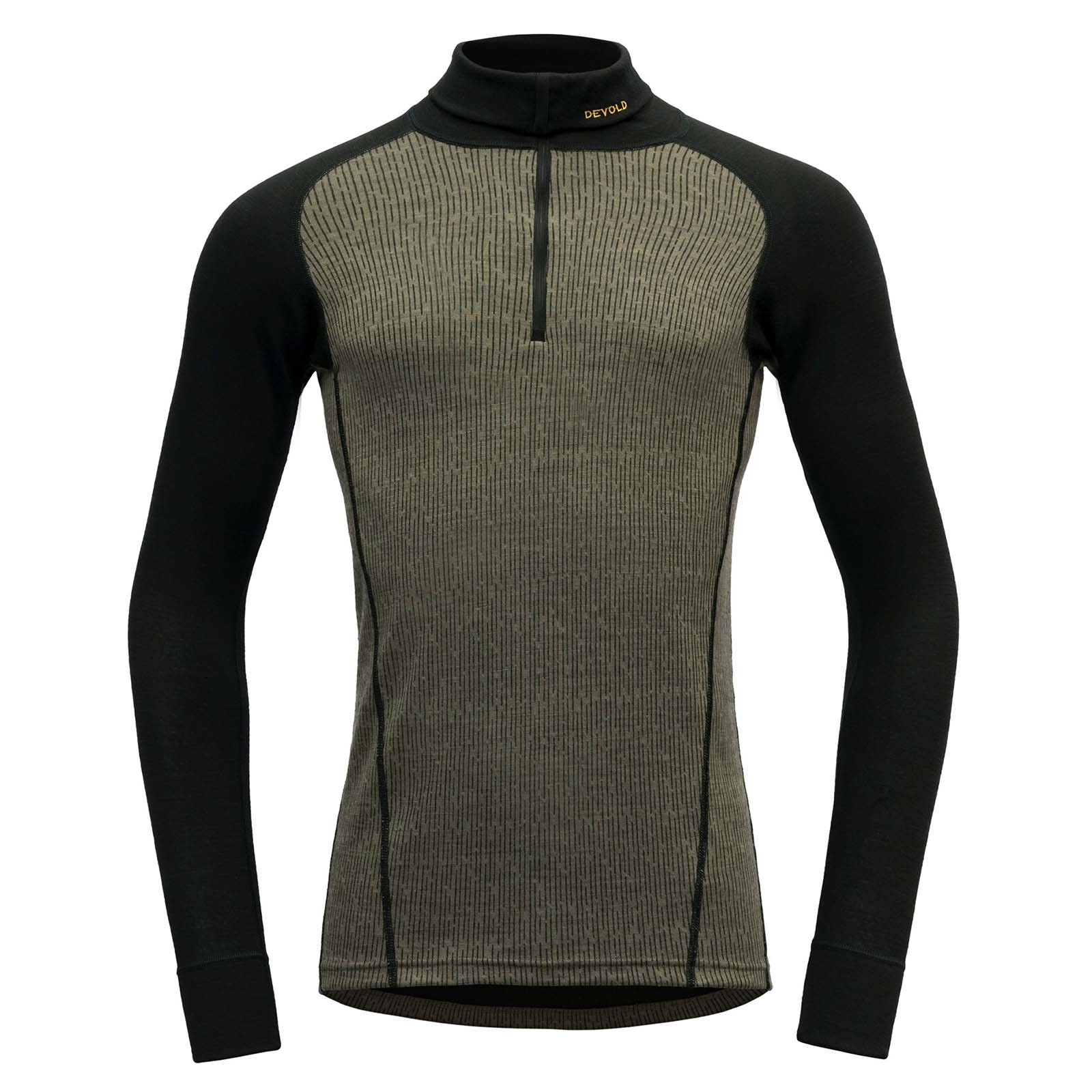 DEVOLD Duo Active Merino 205 Zip Neck Man lichen/caviar felső